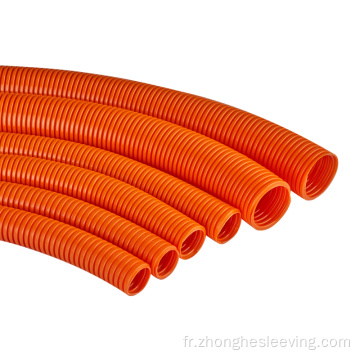 3 4 Tubes ondulées en orange enrolées
